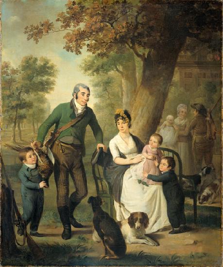Adriaan de Lelie Jonkheer Gijsbert Carel Rutger Reinier van Brienen van Ramerus (1771-1821) with his wife and their four eldest children. oil painting picture